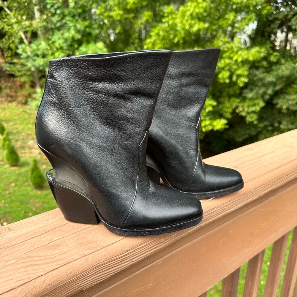 Theykens' Theory Black Leather Boots Women's - Picture 4 of 16